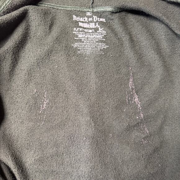 Attack On Titan Wings Of Freedom Anime Green Full Zip Hoodie Sweatshirt Mens XL - Picture 13 of 13